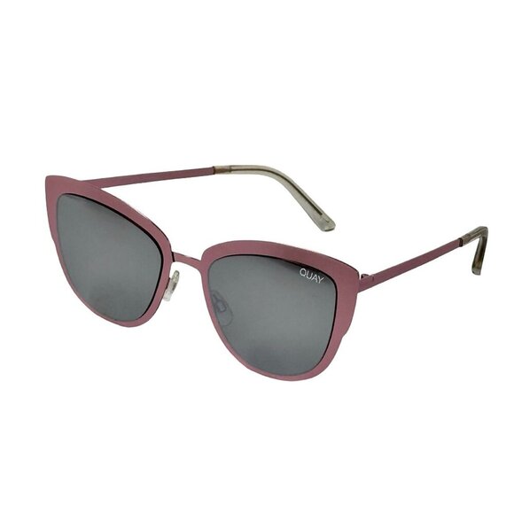 New Quay Super Girl Cat Eye Sunglasses Mirrored Oversized Pink Metal Frame main image 4